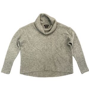 Rachel Zoe Cowl Neck Grey Wool Blend Turtleneck High-Low Sweater Women's M